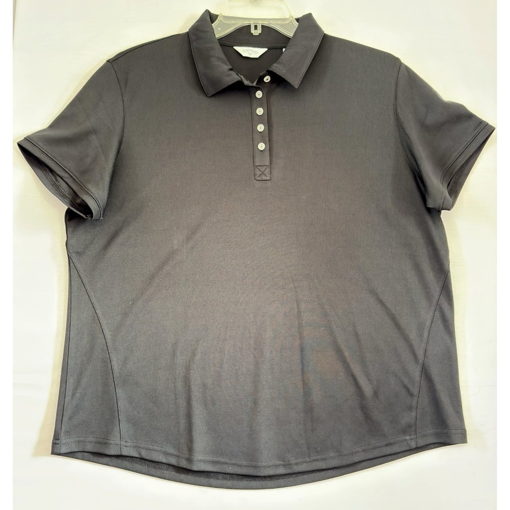 Callaway Golf Polo Shirt Women's Black Short Sleeve Performance XXL